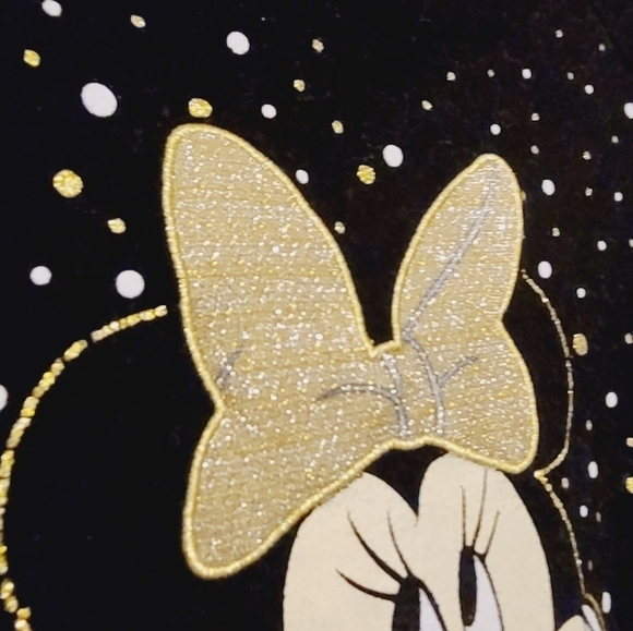 Disney | Girl's Black Polka Dot and Glitter Minnie Mouse Sweatshirt (Size XL) - Picture 4 of 12